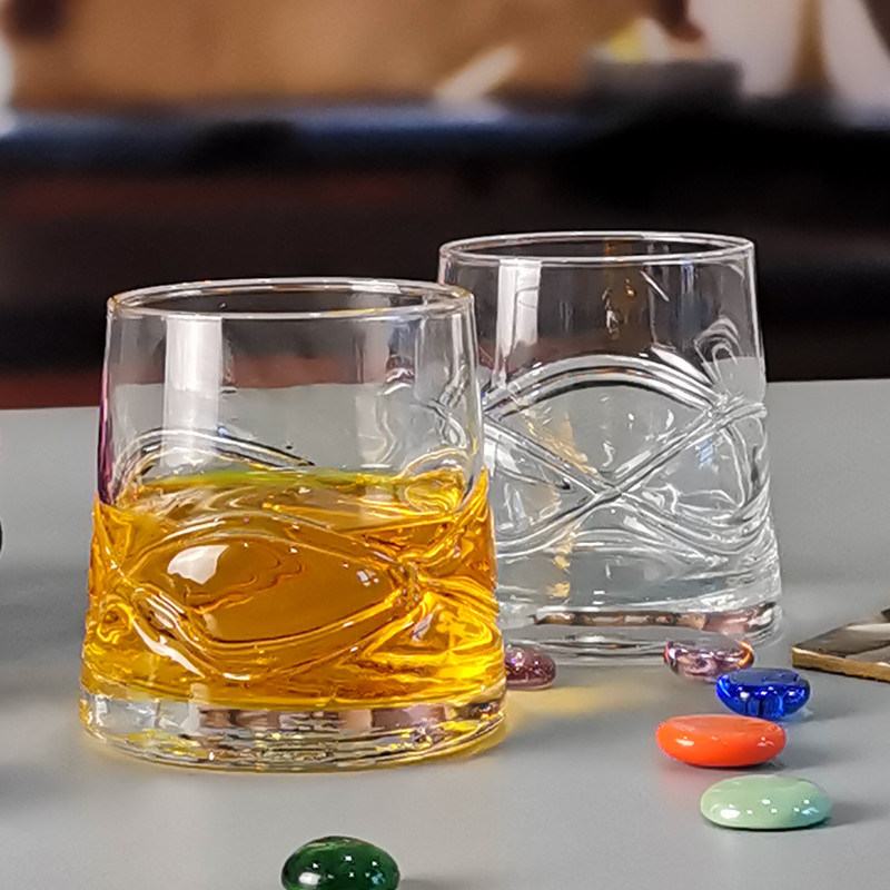 chất lượng Inlaid Arc Design Handmade Whiskey Glass nhà máy sản xuất