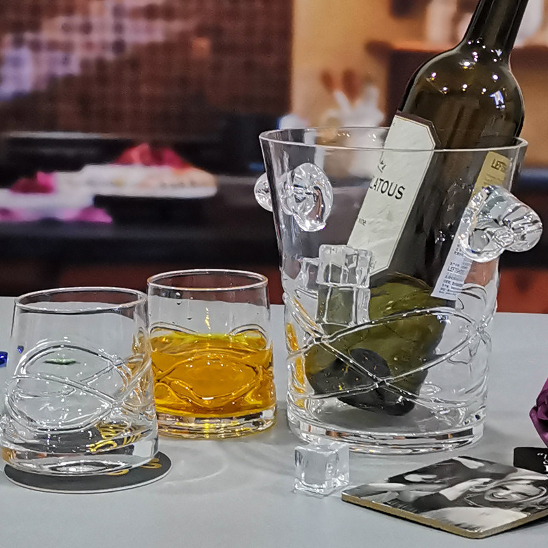 chất lượng Inlaid Arc Design Handmade Whiskey Glass nhà máy sản xuất