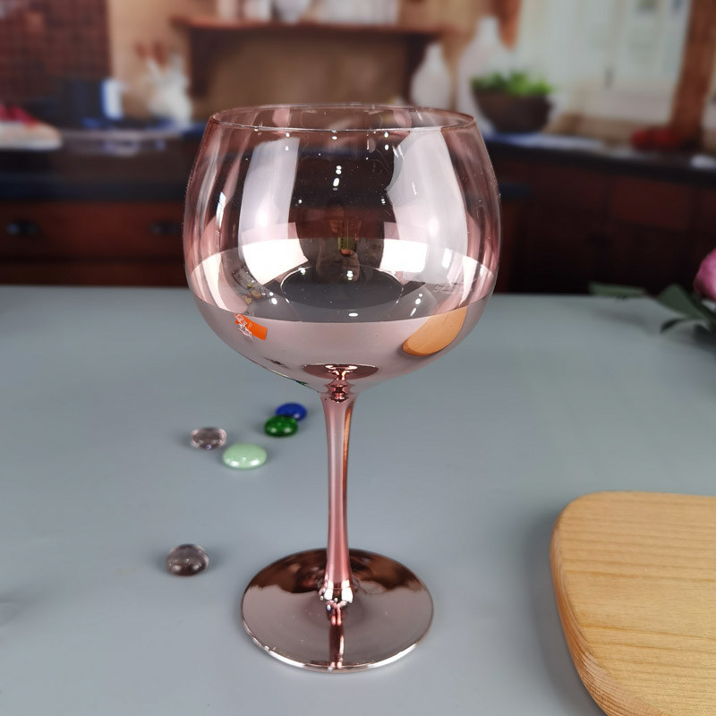 chất lượng 11cm Dia 2pk Pink Gin Glasses Ion Plated Balloon Crystal Wine Glass nhà máy sản xuất