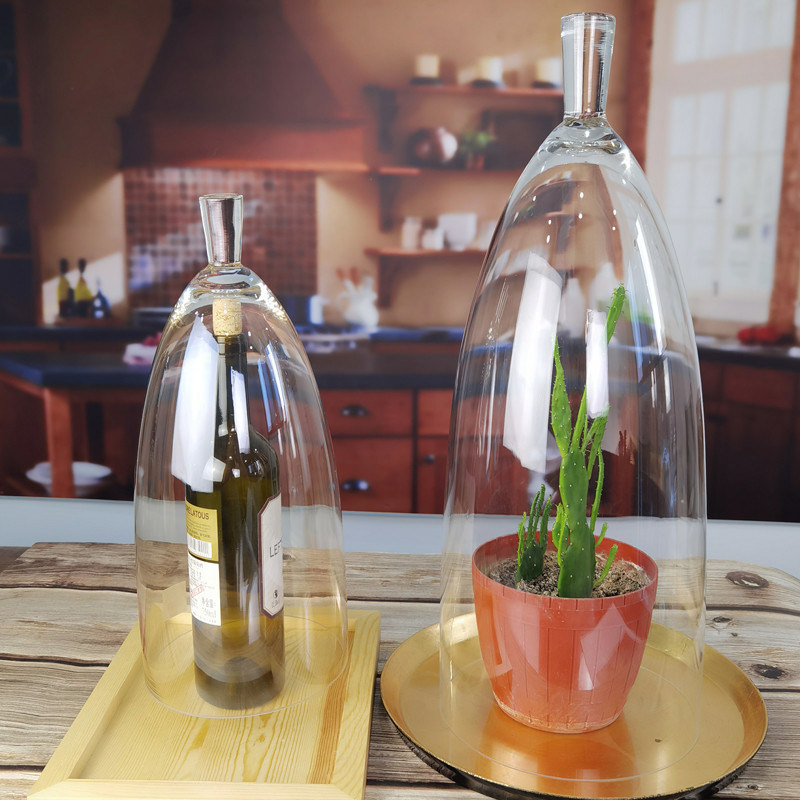 chất lượng Transparent Lead Free Handled 21" Glass Dome Cloche nhà máy sản xuất