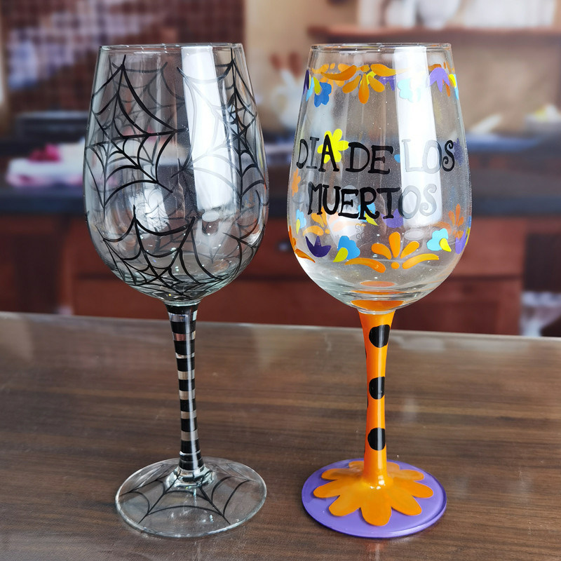 chất lượng FDA Holiday Gift Hand Painted Festival Wine Glass nhà máy sản xuất