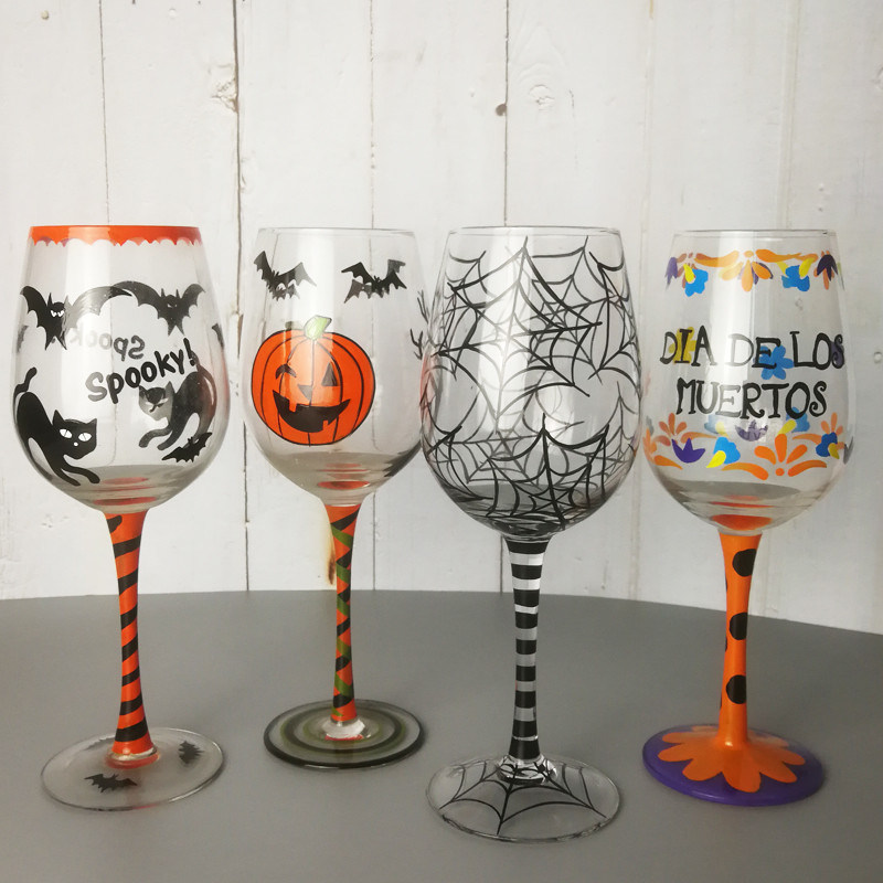 chất lượng FDA Holiday Gift Hand Painted Festival Wine Glass nhà máy sản xuất