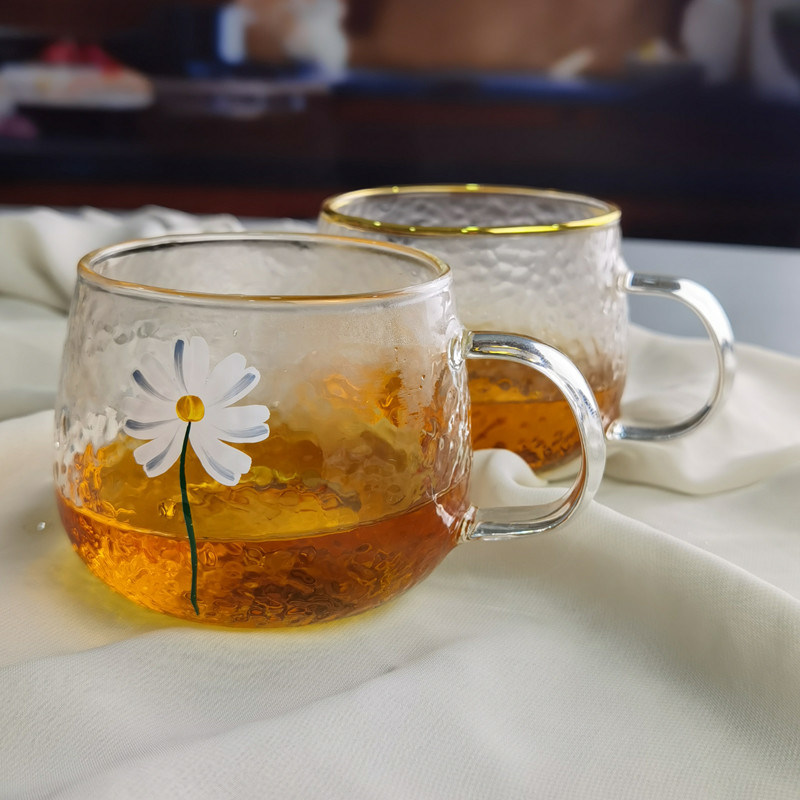 chất lượng Borosilicate Hammered Texture Tumbler Drinking Glasses With Golden Rim nhà máy sản xuất