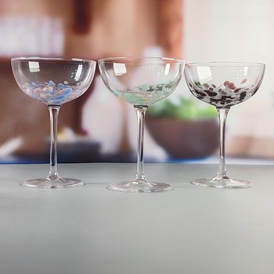 chất lượng Customized Hand Blowned Half-confetti Lead Free Crystal Wine Glass Set nhà máy sản xuất