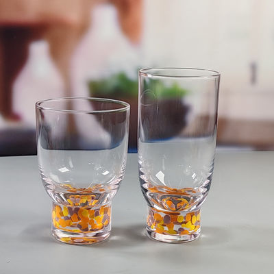 chất lượng Confetti Decorative DOF Glass Handmade Crystal Tumbler Water Glasses Mexico Rock Glass Cup for Wedding Party Gift nhà máy sản xuất