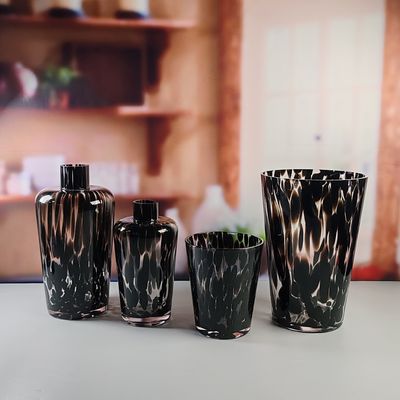 chất lượng Handmade Amber Glass Vase Modern Unique Vase for Table Centerpiece Decorative Flower Vases for Home Office Wedding(S size) nhà máy sản xuất