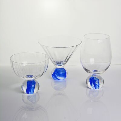 chất lượng Elegant Blue Cloud Crystal Wine Glass Set Ideal For Restaurants Hotels Bars And Catering Services Providing Superior Clarity And Style nhà máy sản xuất