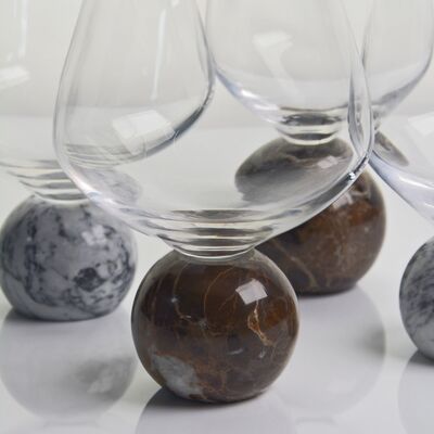 chất lượng Marble Sphere Base Crystal Wine Glass Set Handblown Ultra Clear Crystal with Natural Stone Elegance Ideal for Daily and Special Gatherings nhà máy sản xuất