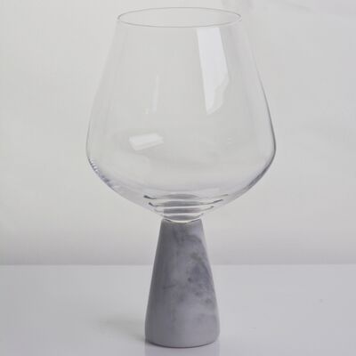 chất lượng Hand Blown Crystal Wine Glass with Modern Gray Marble Stem Base Ultra Clear Bowl Perfect for Dinner Parties and Everyday nhà máy sản xuất