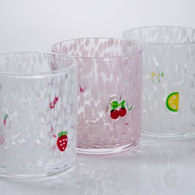 chất lượng Tumbler Drinking Glasses hand crafted with dreamy confetti patterns and fruity designs that bring joy to your table setting nhà máy sản xuất