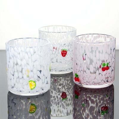 chất lượng Tumbler Drinking Glasses hand crafted with dreamy confetti patterns and fruity designs that bring joy to your table setting nhà máy sản xuất