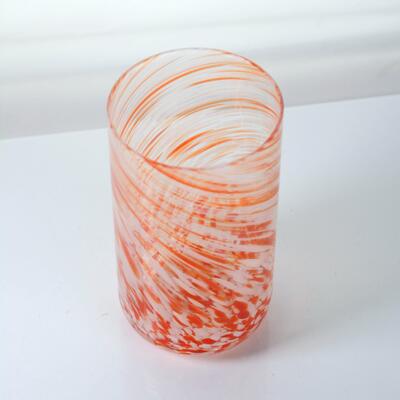 chất lượng Hand-blown Orange Swirl Confetti Glass Cup - Artisan Crafted Drinking Glass for Whiskey and Cocktails nhà máy sản xuất