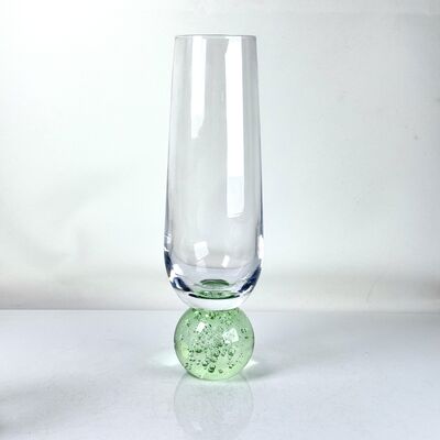 chất lượng Bộ 2 cốc sâm-panh được thổi tay, nền cầu bong bóng màu xanh lá cây Chuông không thân hiện đại cho rượu vang xịt Prosecco trang trí nhà nhà máy sản xuất