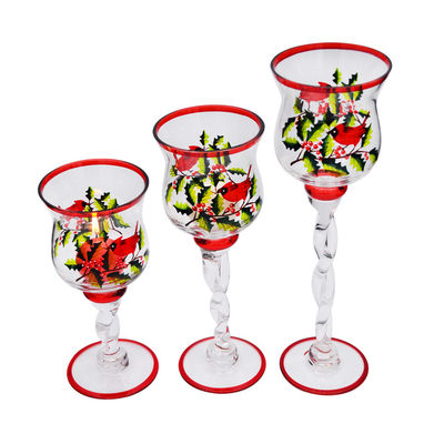 chất lượng Glass Candle Holders For Christmas nhà máy sản xuất