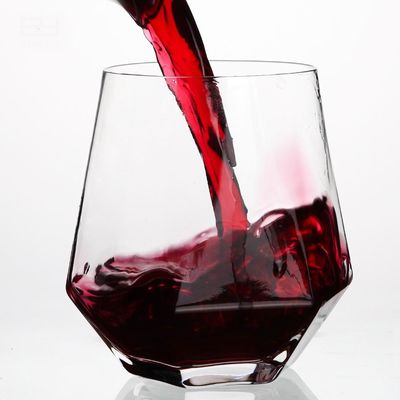 chất lượng Diamond Geometric Gold Rim Crystal Glass Tumblers , Glass Drinking Cup nhà máy sản xuất