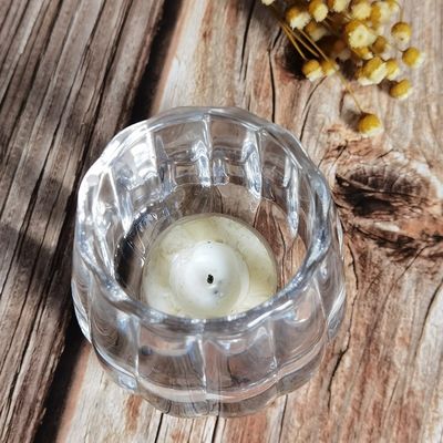 chất lượng Pumpkin Shaped Embossed Glass Candle Holders For Tealight nhà máy sản xuất