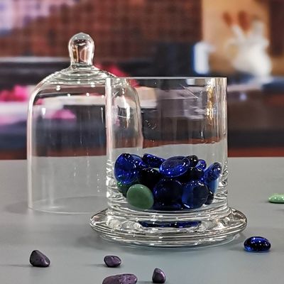 chất lượng Customized Color Glass Cloche Jar with Bell Dome Glass Lid For Candle Wax nhà máy sản xuất