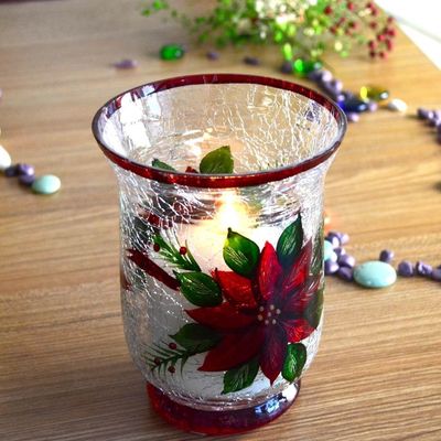 chất lượng Ice Crack Classic American Glass Hurricane Candle Holder nhà máy sản xuất