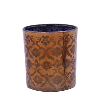 chất lượng Copper Glass Candle Holders With Laser Engrave Pattern nhà máy sản xuất