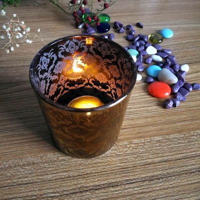 chất lượng Copper Glass Candle Holders With Laser Engrave Pattern nhà máy sản xuất