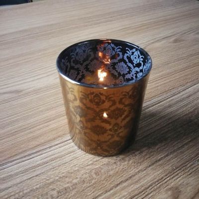 chất lượng Copper Glass Candle Holders With Laser Engrave Pattern nhà máy sản xuất
