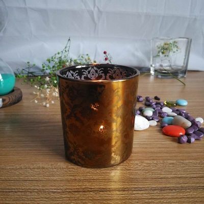 chất lượng Copper Glass Candle Holders With Laser Engrave Pattern nhà máy sản xuất