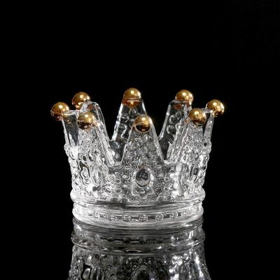 chất lượng Classic Crown Clear Glass Candle Holders nhà máy sản xuất