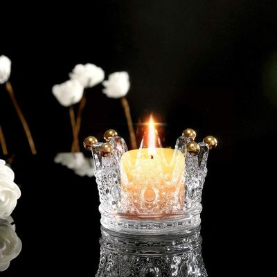 chất lượng Classic Crown Clear Glass Candle Holders nhà máy sản xuất