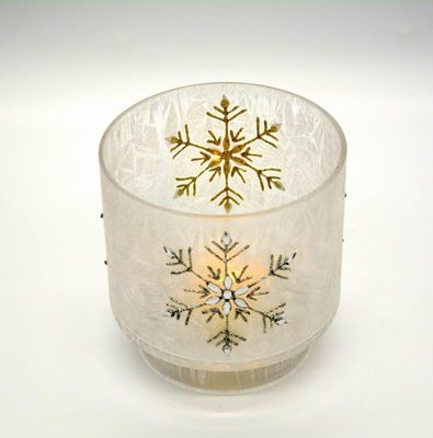 chất lượng Snow Flake Glass Candle Holders nhà máy sản xuất