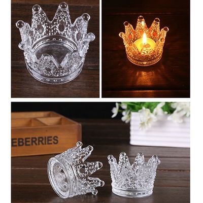 chất lượng Romantic Crown Tea Light Mini Votive Candle Holders ,  Glass Cylinder Candle Holders For Party nhà máy sản xuất