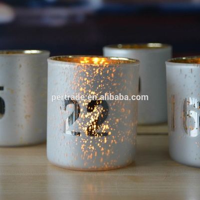 chất lượng Electroplated Matte Glass Candle Holders With Morden Pattern nhà máy sản xuất