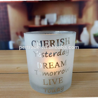 chất lượng Electroplated Matte Glass Candle Holders With Morden Pattern nhà máy sản xuất
