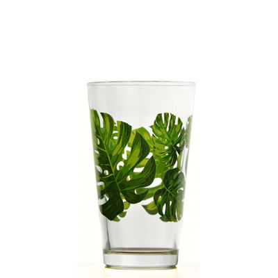 chất lượng Monstera Leaf 16 Oz Beer Glasses With Color Decal nhà máy sản xuất