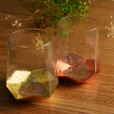 chất lượng Customize Stemless Gold Foil Decorated Crystal Wine Glass nhà máy sản xuất