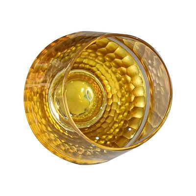chất lượng 400ml Hand Cut Gold Honeycomb Crystal Wine Glasses nhà máy sản xuất