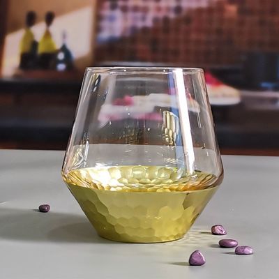 chất lượng 400ml Hand Cut Gold Honeycomb Crystal Wine Glasses nhà máy sản xuất