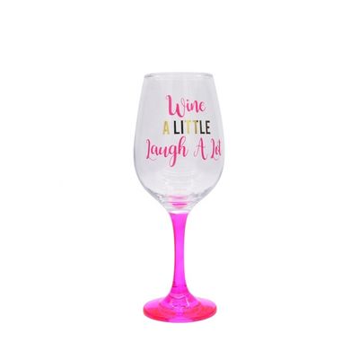 chất lượng 340ml Crystal Wine Glass With Funny Fonts Decal Decoration nhà máy sản xuất