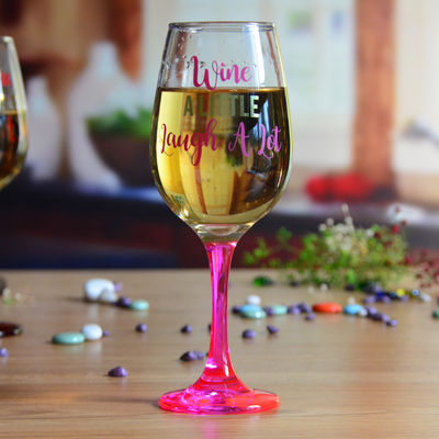 chất lượng 340ml Crystal Wine Glass With Funny Fonts Decal Decoration nhà máy sản xuất