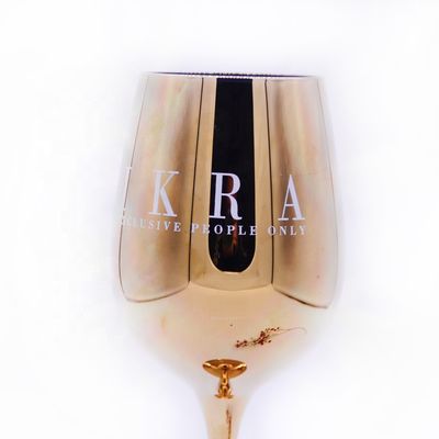 chất lượng Gold Plated 16oz Crystal Wine Glass With Decal Logo For Gift nhà máy sản xuất