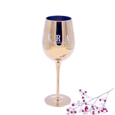 chất lượng Gold Plated 16oz Crystal Wine Glass With Decal Logo For Gift nhà máy sản xuất