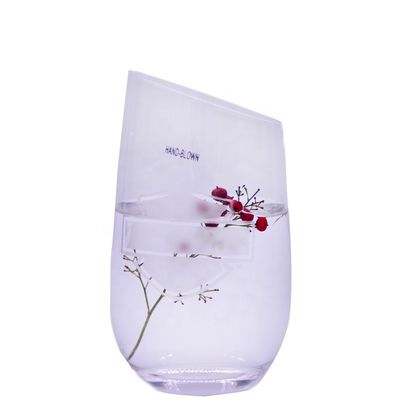 chất lượng Bevel Oblique Edge Stemless Crystal Wine Glass With Angle Top nhà máy sản xuất