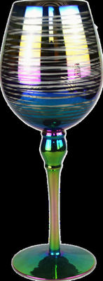 chất lượng Laser Circles Pattern Iridescent Crystal Wine Glass With Pearl Stem nhà máy sản xuất