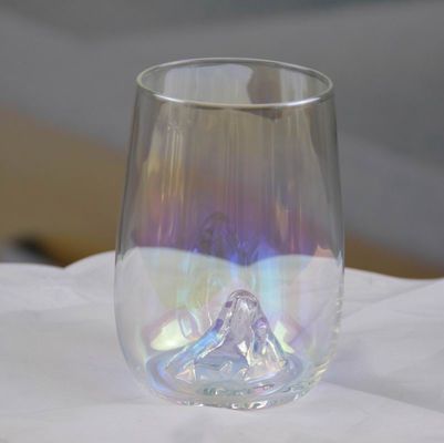chất lượng Ice Mountain Bottom Crystal Wine Glass With Ion Plated Irridescent nhà máy sản xuất
