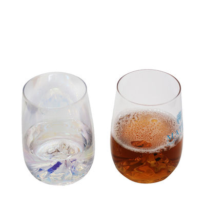 chất lượng Ice Mountain Bottom Crystal Wine Glass With Ion Plated Irridescent nhà máy sản xuất