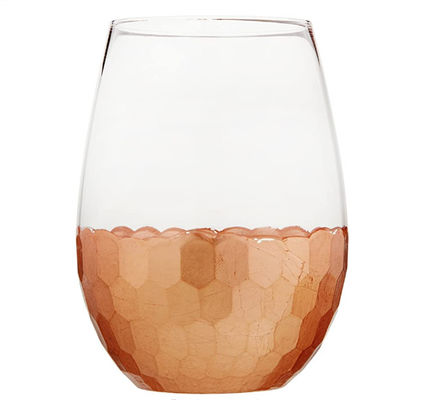 chất lượng 450ml Gold Cutted Honeycomb Stemless Crystal Wine Glass nhà máy sản xuất