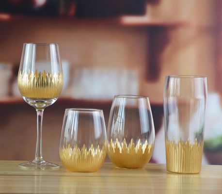 chất lượng 450ml Gold Cutted Honeycomb Stemless Crystal Wine Glass nhà máy sản xuất