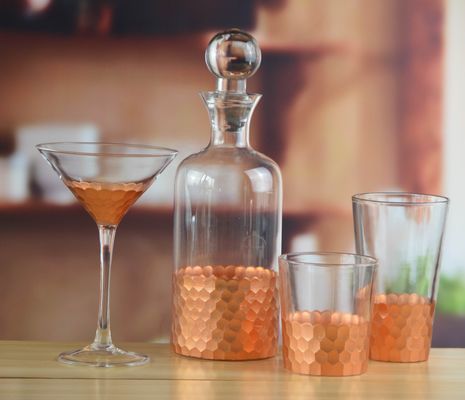 chất lượng 450ml Gold Cutted Honeycomb Stemless Crystal Wine Glass nhà máy sản xuất