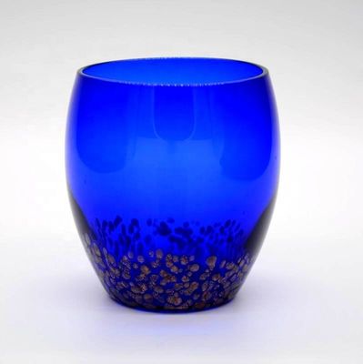 chất lượng Handblowned Blue Rock Golden Dots Crystal Wine Glass nhà máy sản xuất