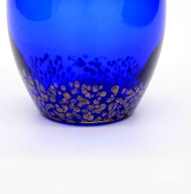 chất lượng Handblowned Blue Rock Golden Dots Crystal Wine Glass nhà máy sản xuất