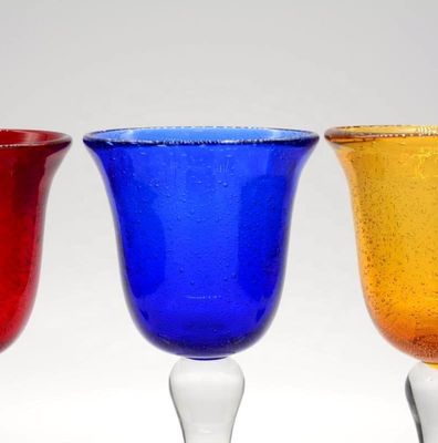 chất lượng Handblown Solid Color Mexican Bubbles Goblet Crystal Wine Glass nhà máy sản xuất